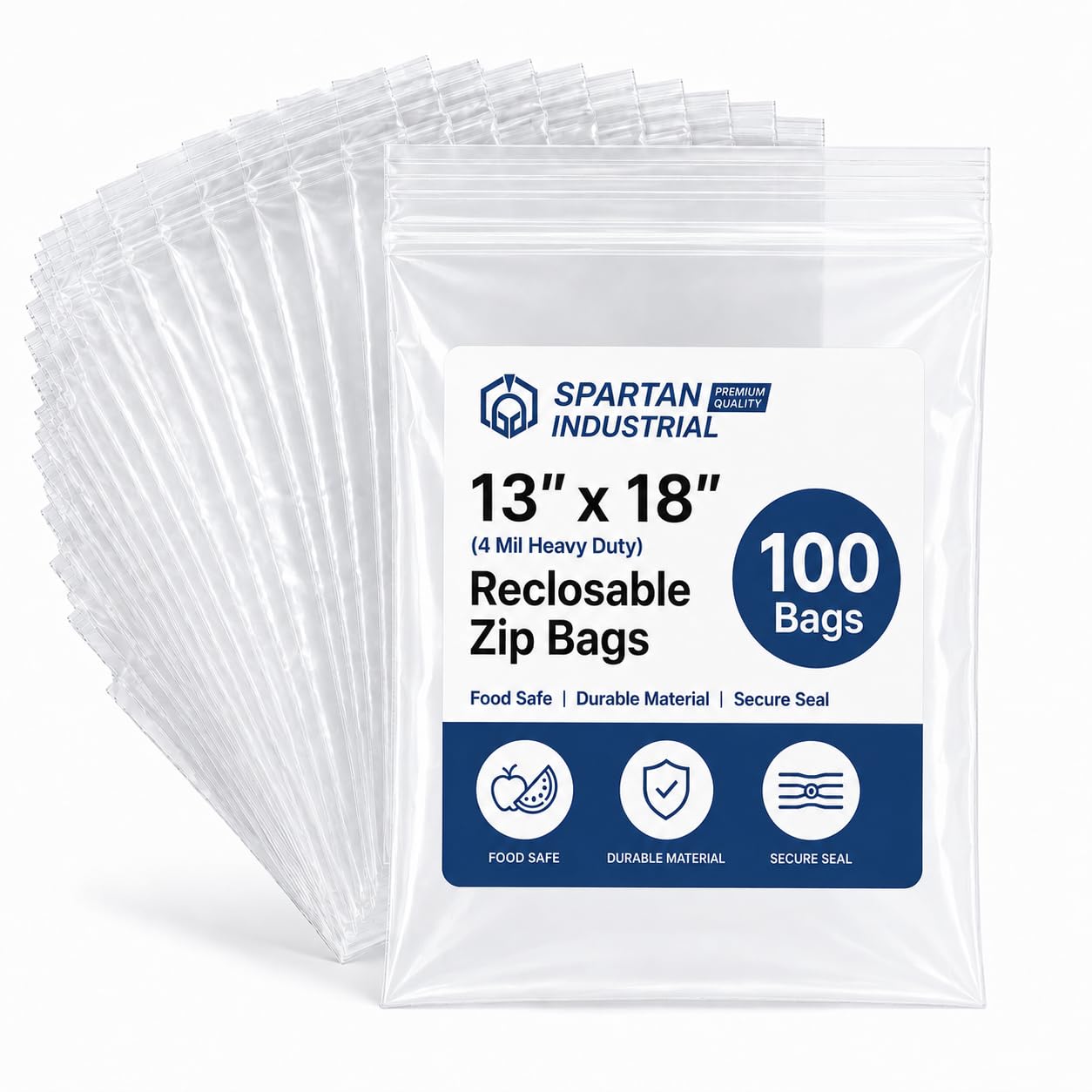 Amazon.com: Spartan Industrial - 13” X 18” (100 Count) 4 Mil Thick